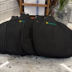 Crown Black Pickleball Paddle Covers - Set of 4